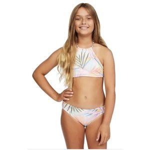 Billabong Girl's Tropic Party Reversible High Neck 2 Piece Bikini NWT Size 8